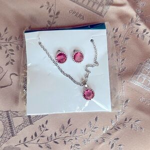 Price Reduced! Effy Necklace And Earrings Set With Pink Stones